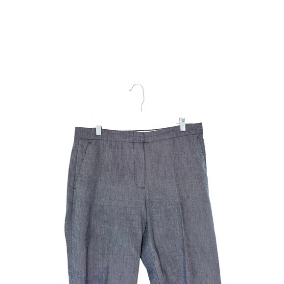 J.Crew Gray White Work Heavy Chambray Patio Straight‎ Leg Dress Pant Size 10 - Picture 3 of 12